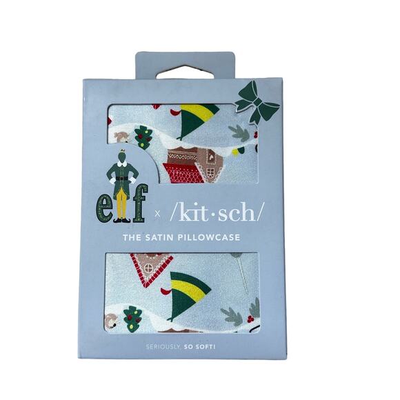 Kitsch Other - Kitsch‎ x Elf|Satin Pillowcase|NIB|Periwinkle Christmas